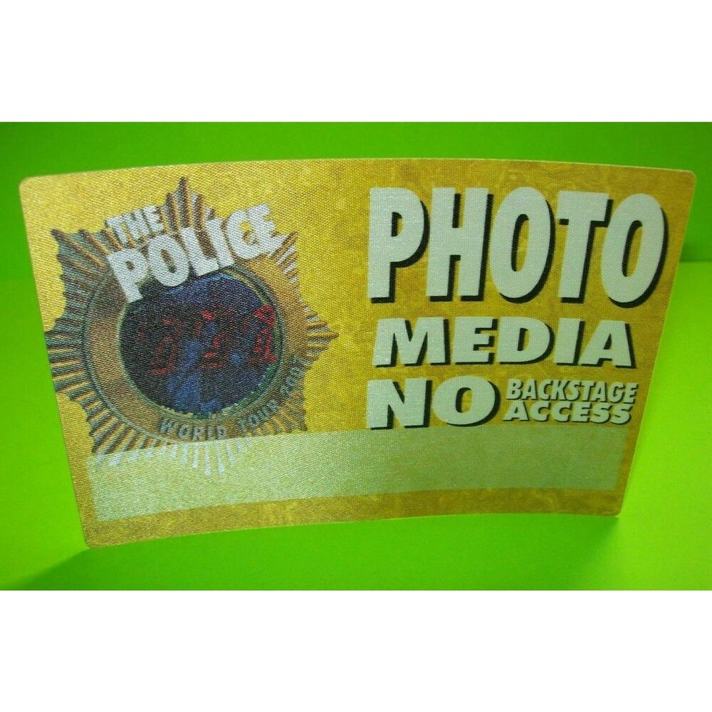 The Police Backstage Pass Concert World Tour Original Otto 2007 Yellow Sting Big